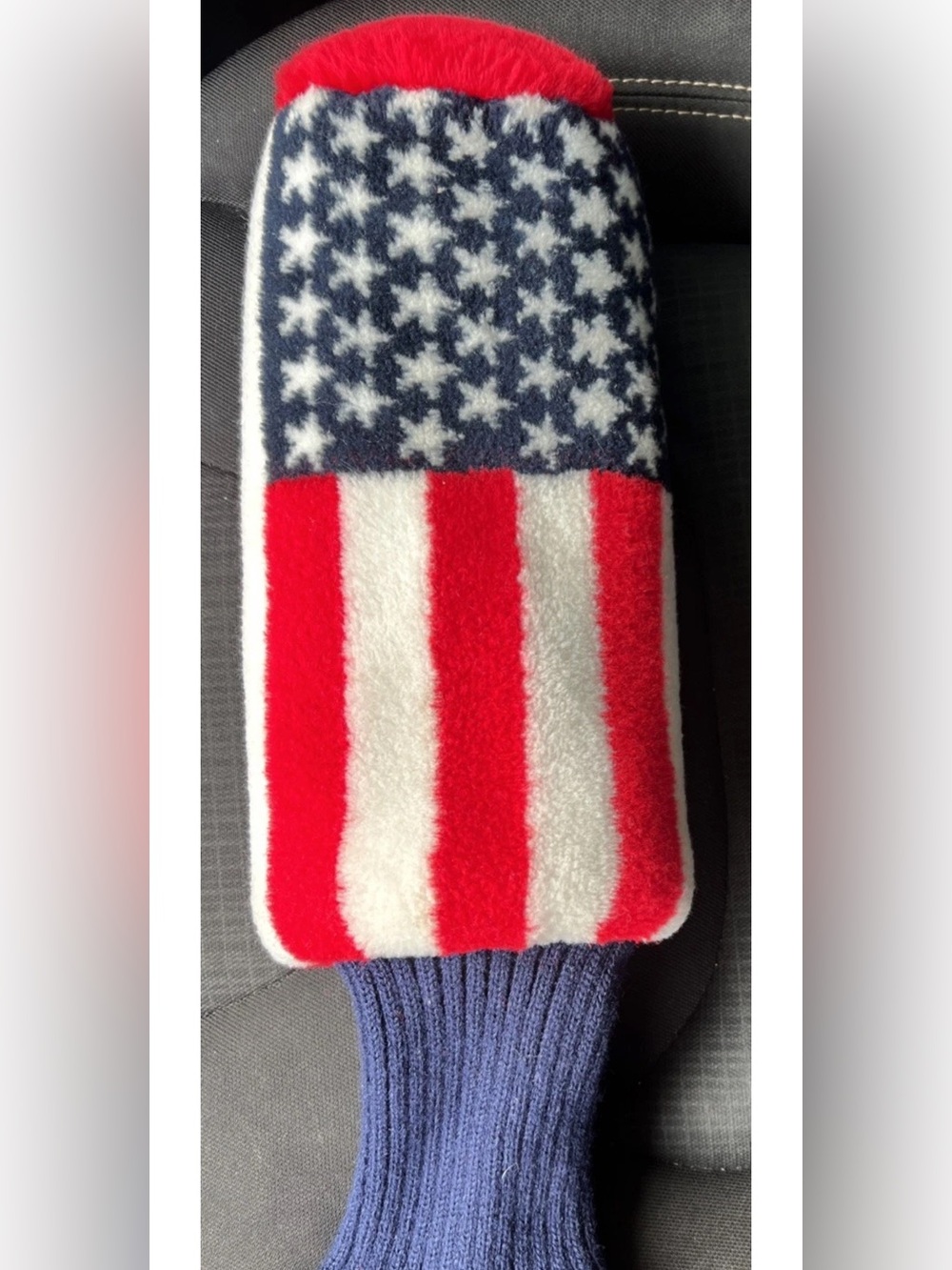 Vintage American Flag Golf Club Driver Head Cover Plush Daphne Toys Made In USA